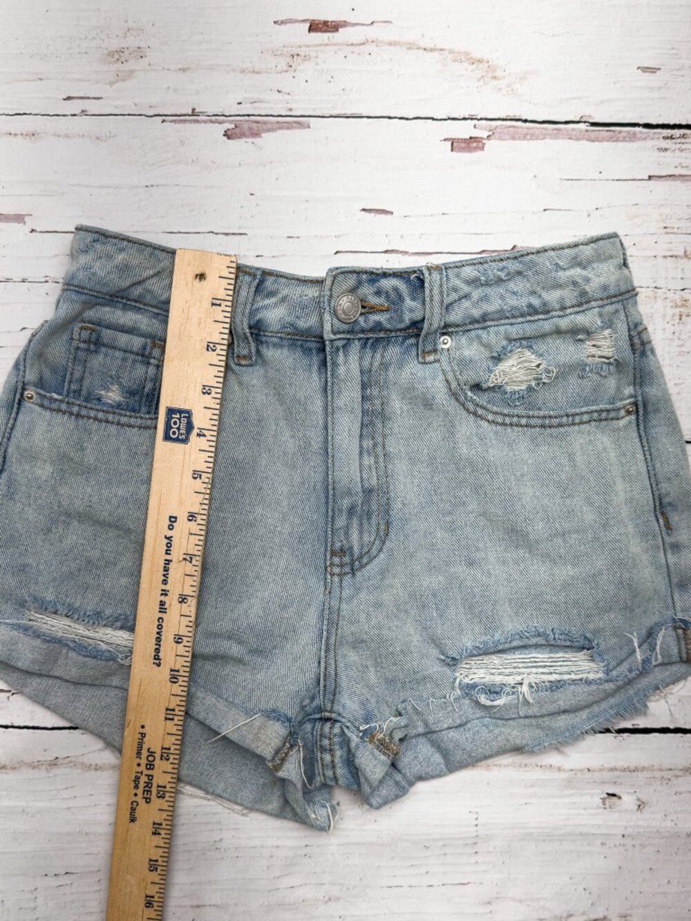 PacSun Mom Shorts Distressed Light Wash Denim Size 26 High Rise - Picture 4 of 8